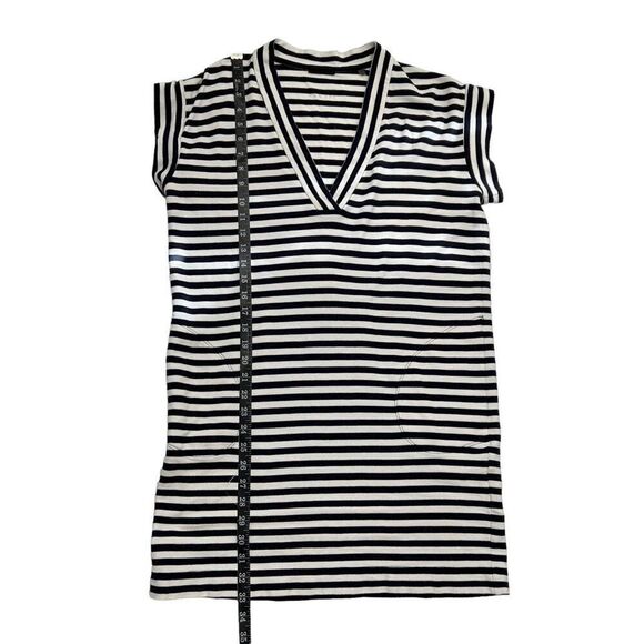 ATM Black & White Striped XSmall V-Neck Short-Sleeve T-Shirt Cotton Dress - Picture 7 of 8